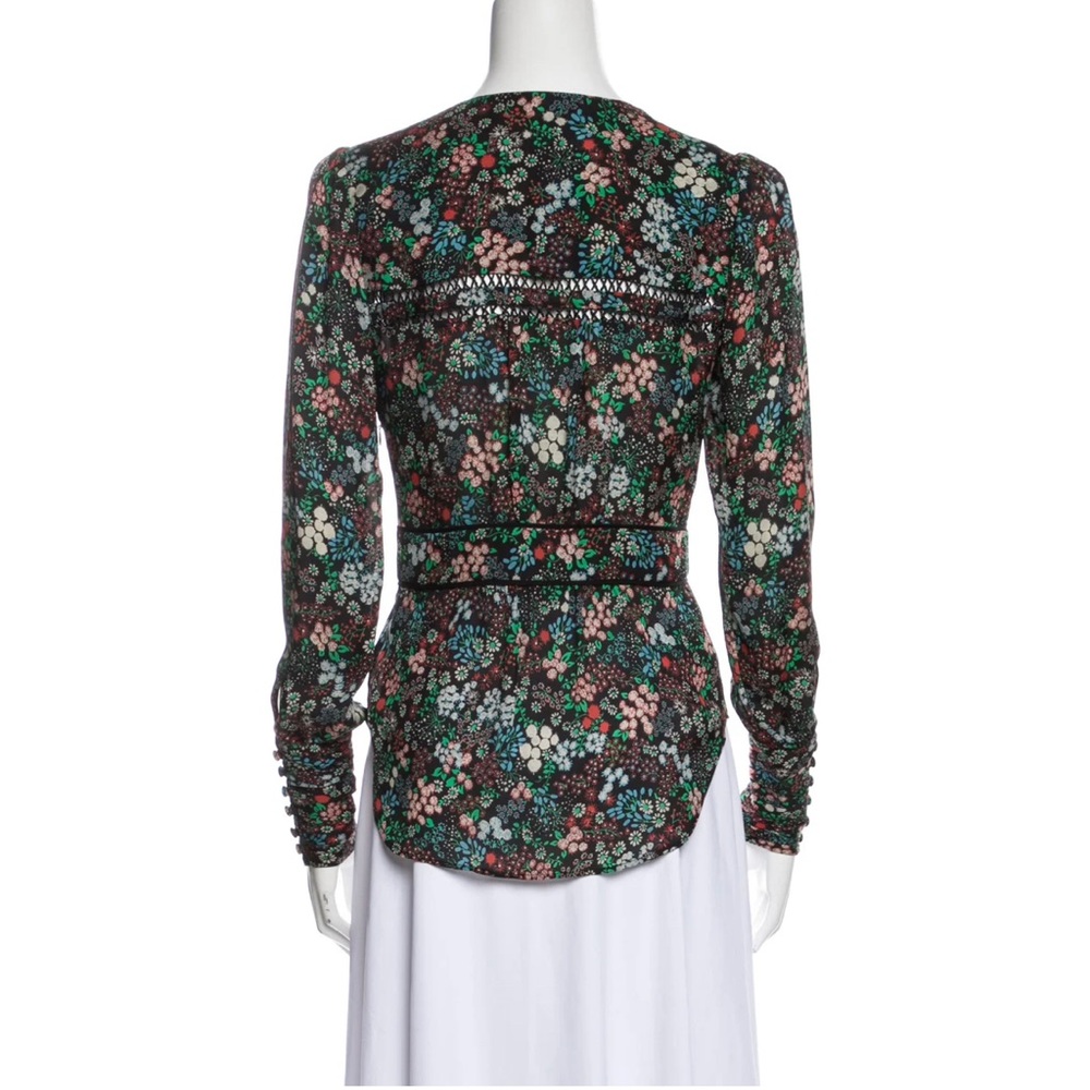 Veronica Beard Silk Floral Print Blouse 2 - Picture 4 of 8